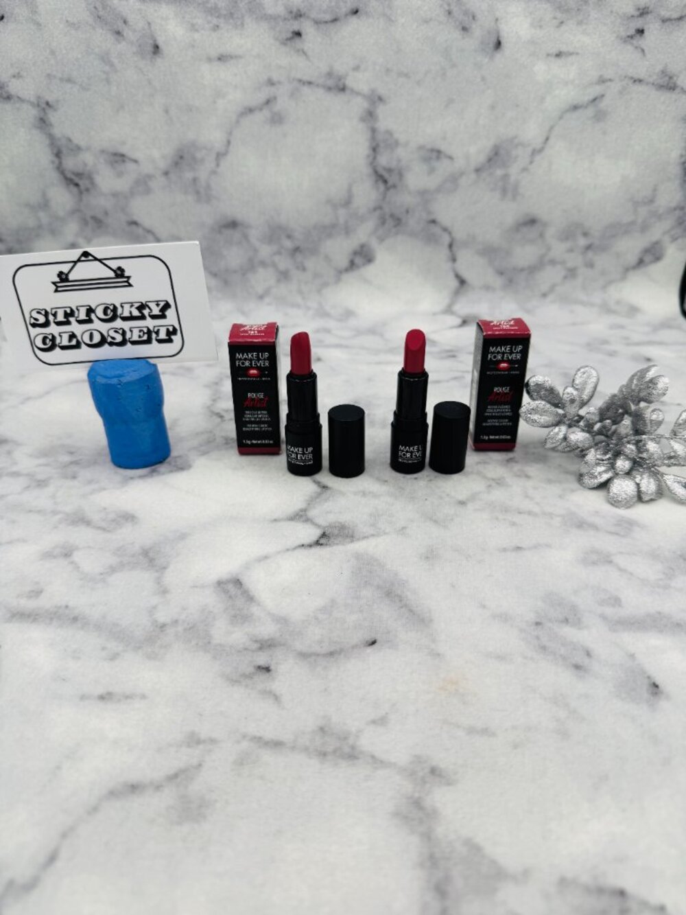 Make Up For Ever Beauty Set-Intense Lipstick 164Sassy Rhubarb,Travel-2pc-BOX-NEW